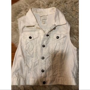 White jean vest button forever 21 M cropped